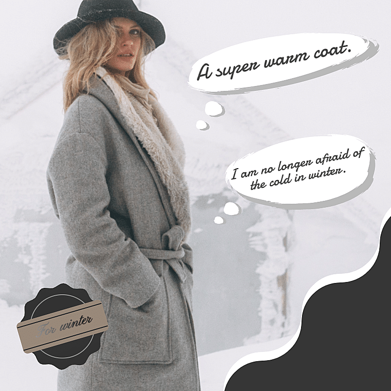 Women's Winter Long Coat Mark Template