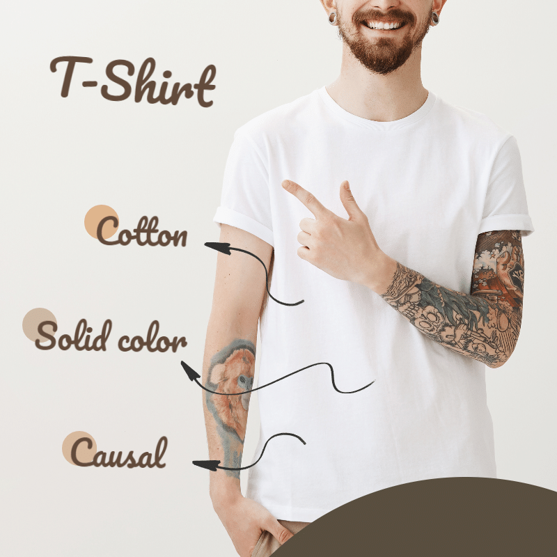 Men's T-shirt Product Mark Template预览效果