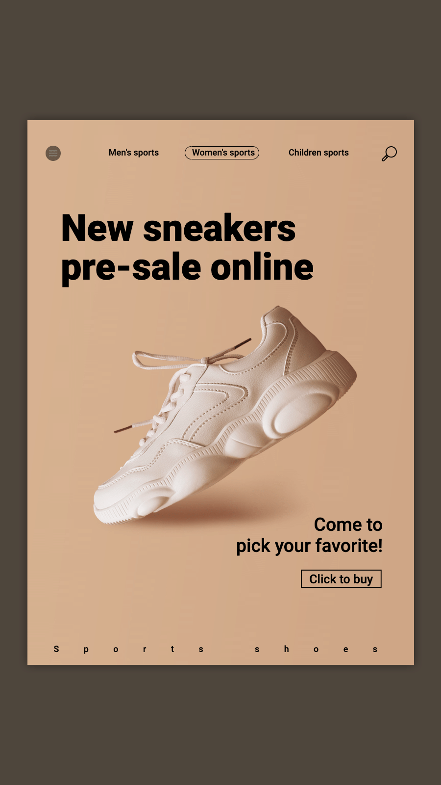 New Sneakers Pre-Sale Online Ecommerce Story预览效果