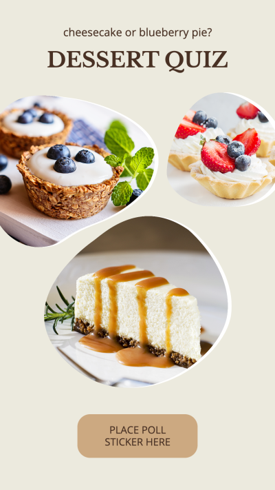 Dessert Quiz Template Bakery Promotion Poster Simple Style Ecommerce Story