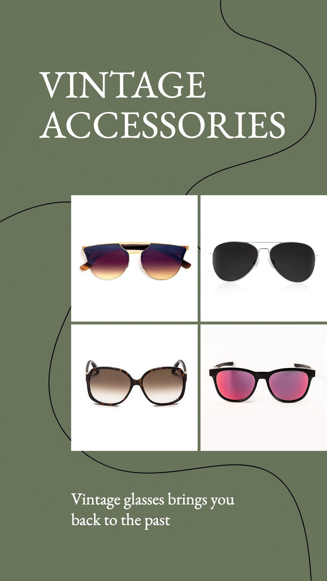 Retro Vintage Glasses Accessories Promo Ecommerce Story预览效果