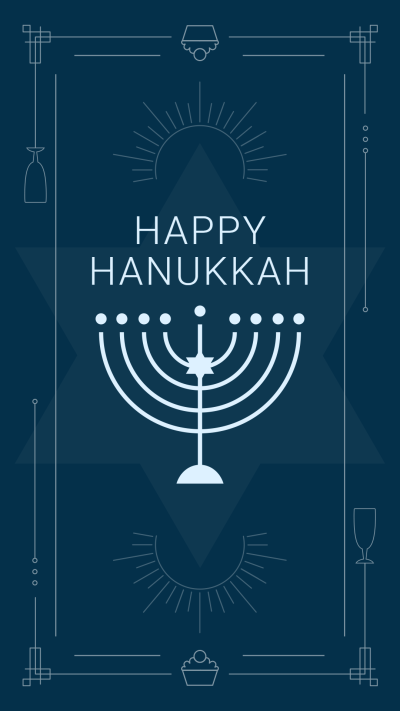 Happy Hanukkah Template Simple Fashion Style Poster Instagram Story