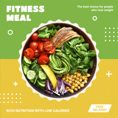 Simple Fashion Fitness Meal Display Introduction Instagram Post