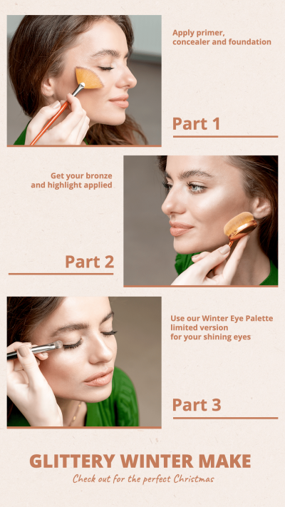 Simple Fashion Winter Makeup Steps Display Instagram Story