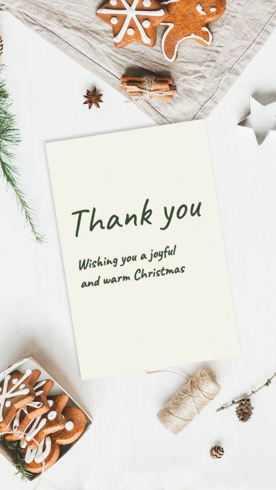 Simple Literary Christmas Thanks Greeting Card Instagram Story