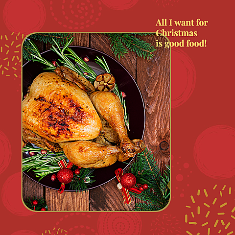 Luxury Christmas Delicacy Food Roast Chicken Display Promotion Ecommerce Product Image