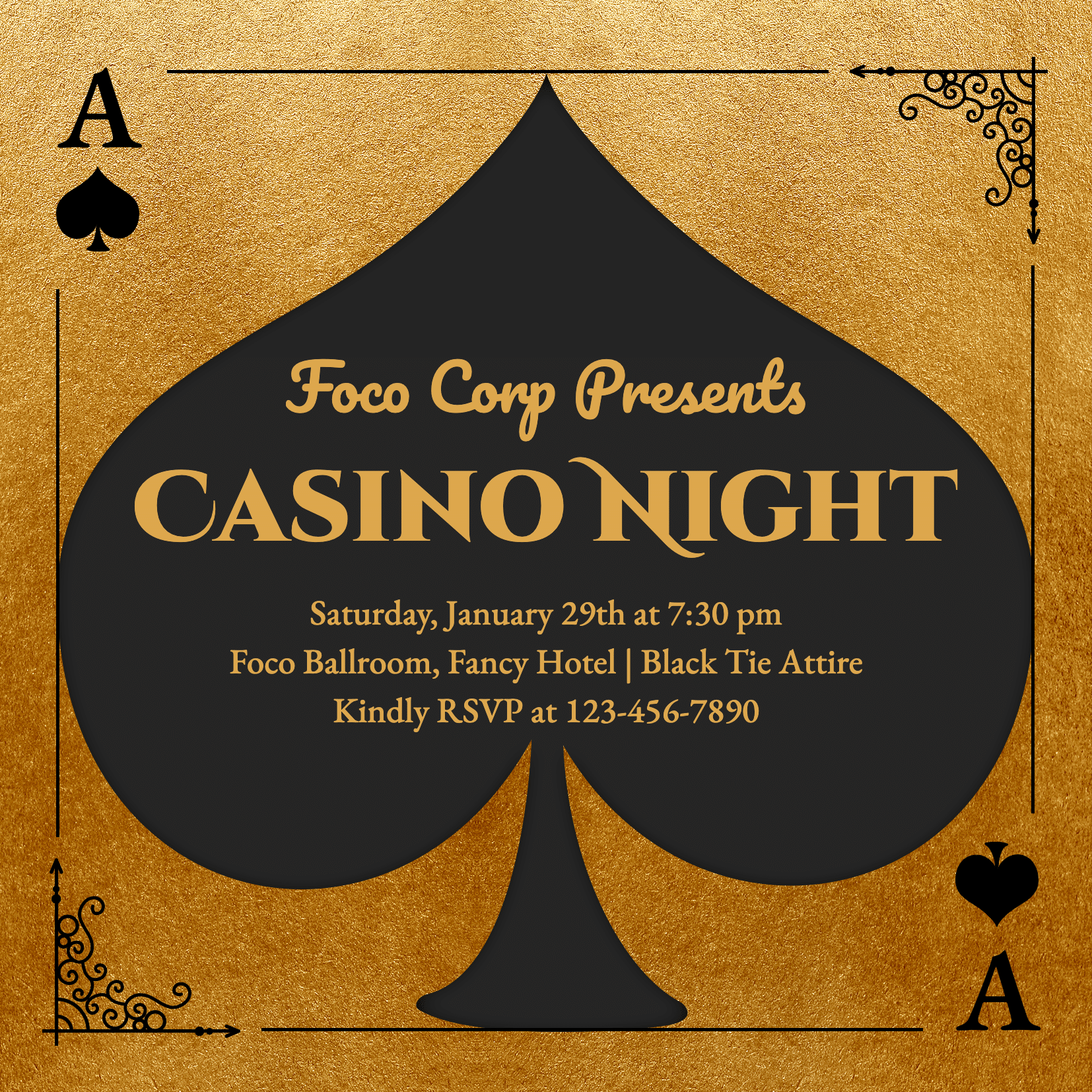 Casino Night Theme Invitation Letter 