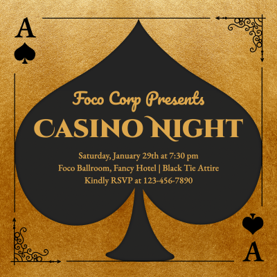 Casino Night Theme Invitation Letter 