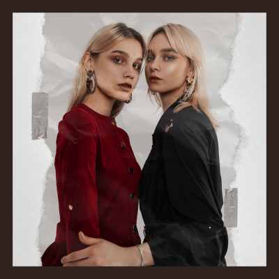 Paper Tearing Style Literary Girls Friendship Display Instagram Post