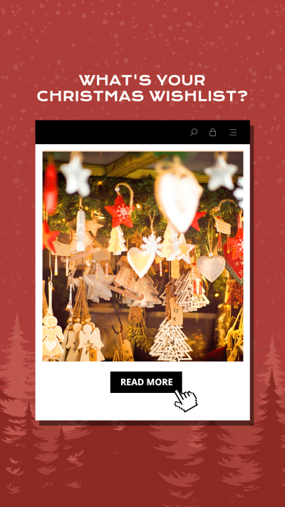 Christmas Wish List Cover Template Simple Fashion Style Poster Instagram Story