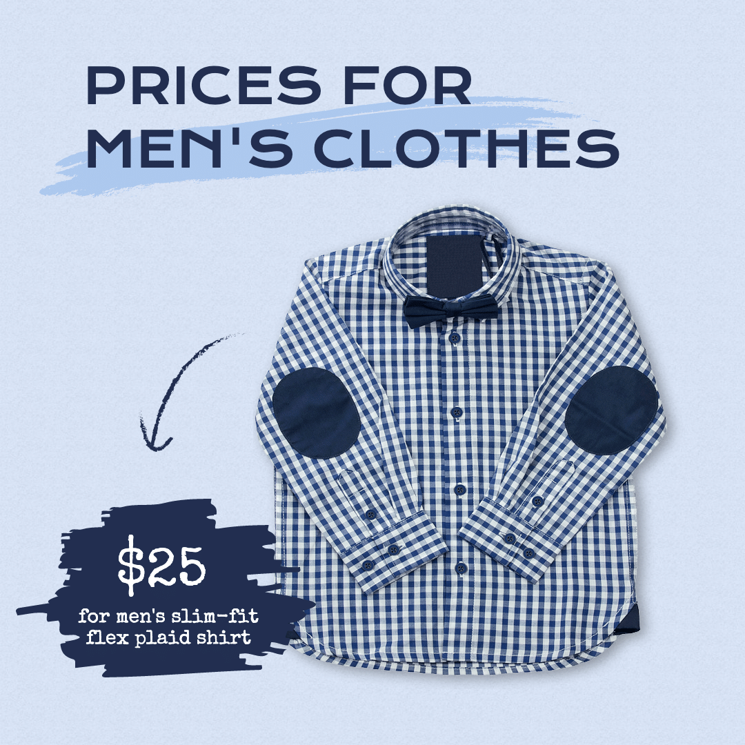 Simple Men's Clothes Price Display Ecommerce Product Image