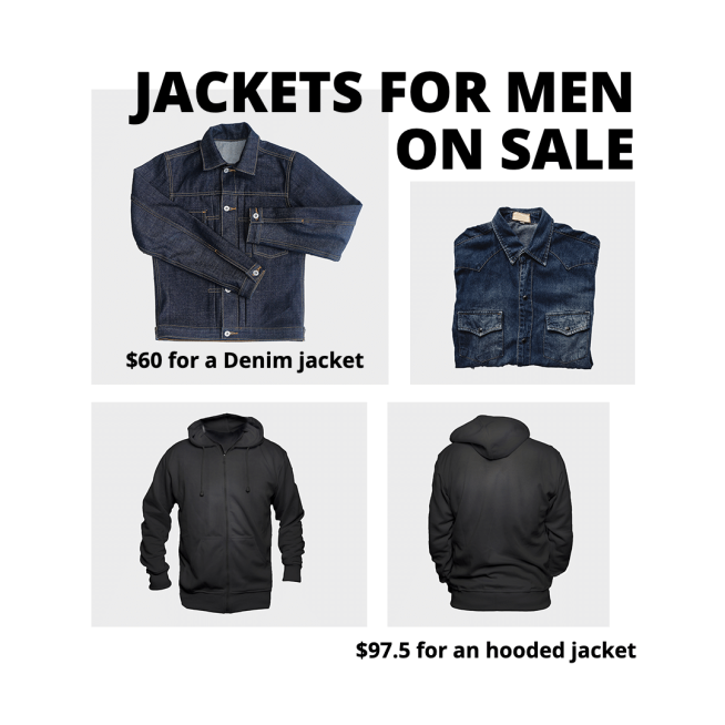 Simple Men's Jackets Display Ecommerce Porduct Image预览效果