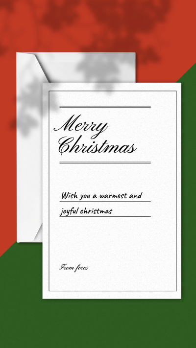 Simple Leaf Shadow Christmas Greeting Letter Instagram Story