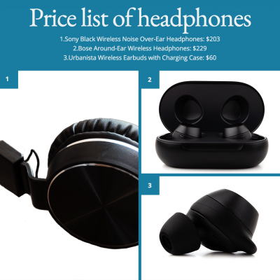 Simple Price List Of Headphones Instagram Post