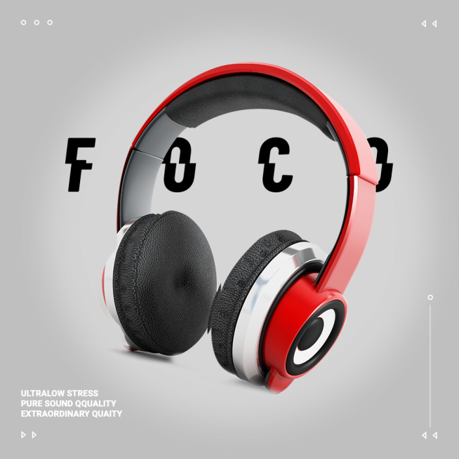 Techno Style Headset Ecommerce Product Image预览效果