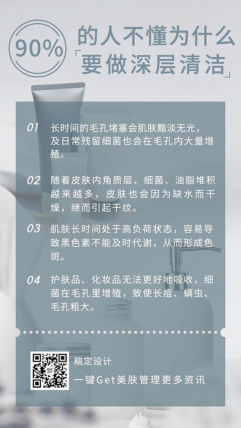 美容护肤简约知识百科科普海报