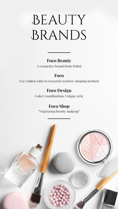 Simple Fashion Makeup Cosmetics Recommendation Instagram Story