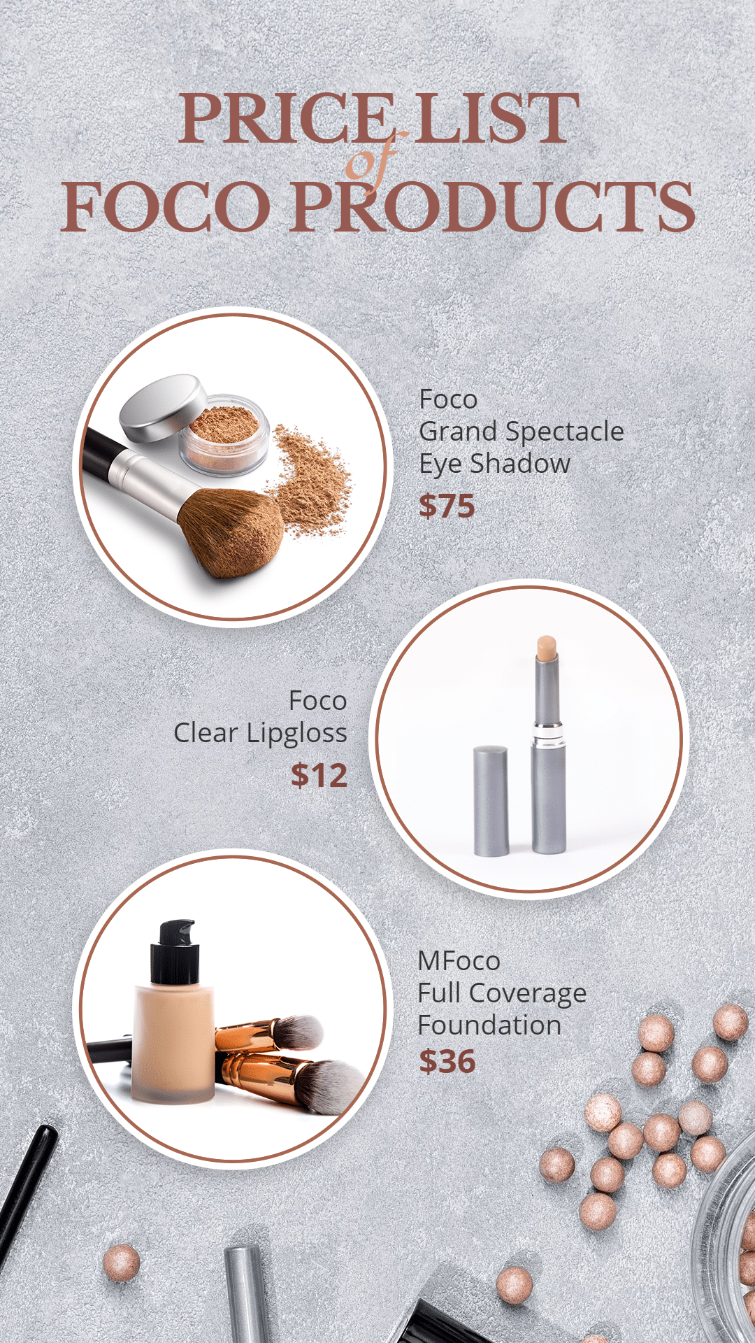 Fashion Makeup Products Price List Ecommerce Story预览效果