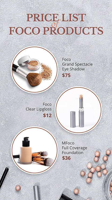 Fashion Makeup Products Price List Ecommerce Story