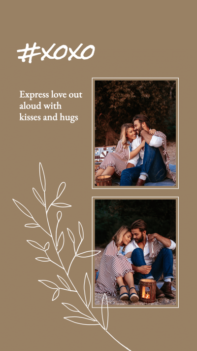 Couple Photos Romantic Text Template Poster Instagram Post