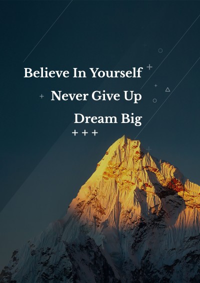 Adhere To The Dream Text Theme Publicity Fashion Simple Style Poster