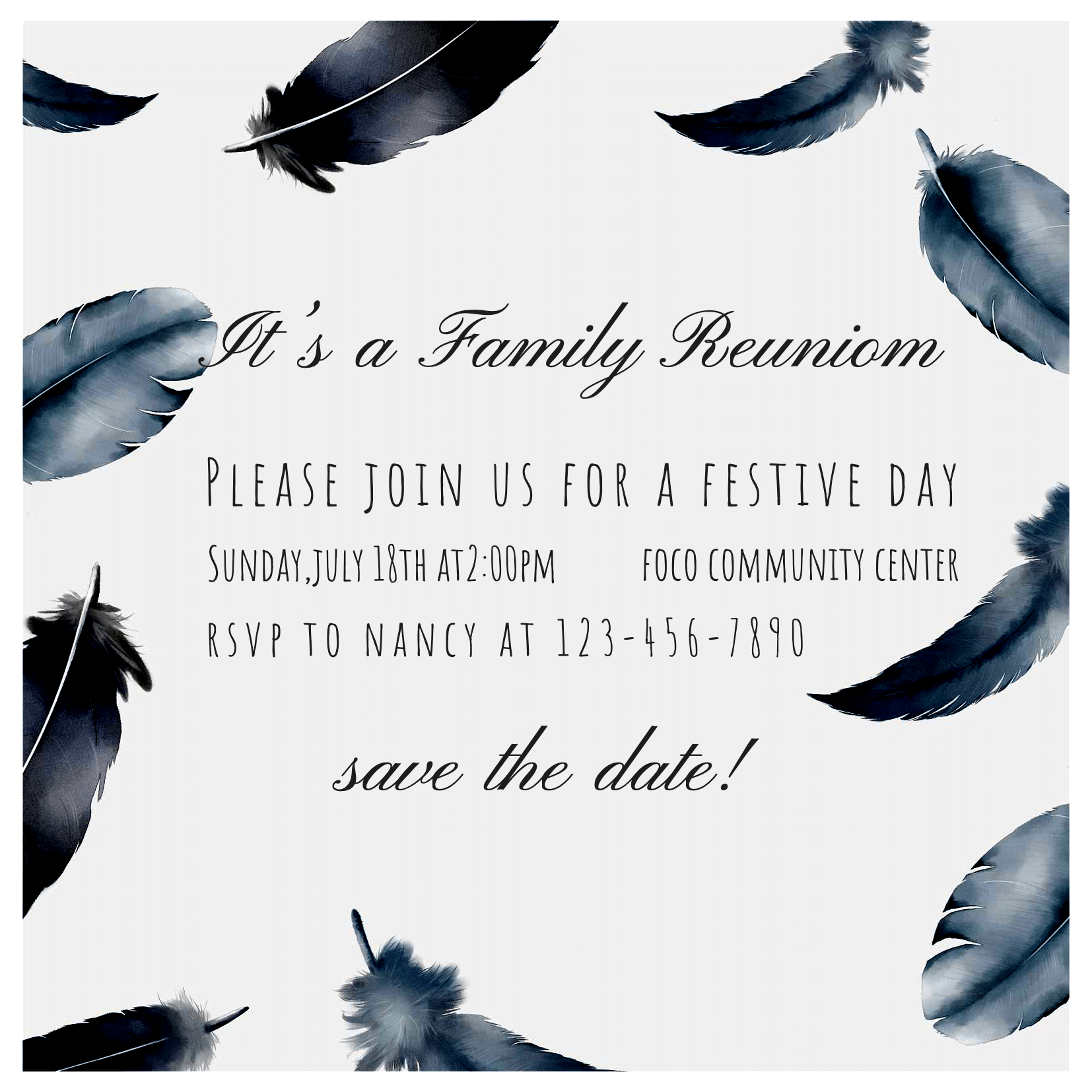Family Party Invitation Introduction Simple Fashion Letter