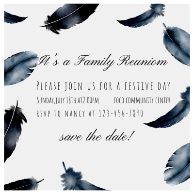Family Party Invitation Introduction Simple Fashion Letter