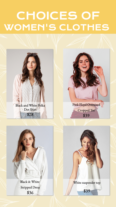 Simple Fashion Women's Clothes Price Display Instagram Story