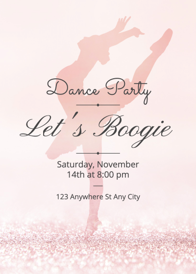 Dance Party Invitation Simple Fashion Style