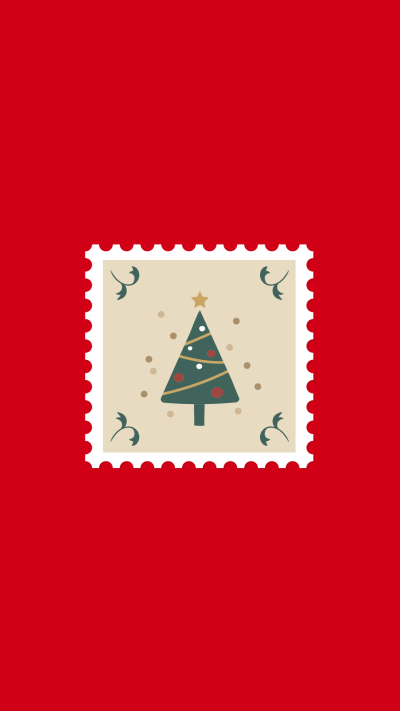 Retro Christmas Stamp Frame Tree Pattern Instagram Highlight