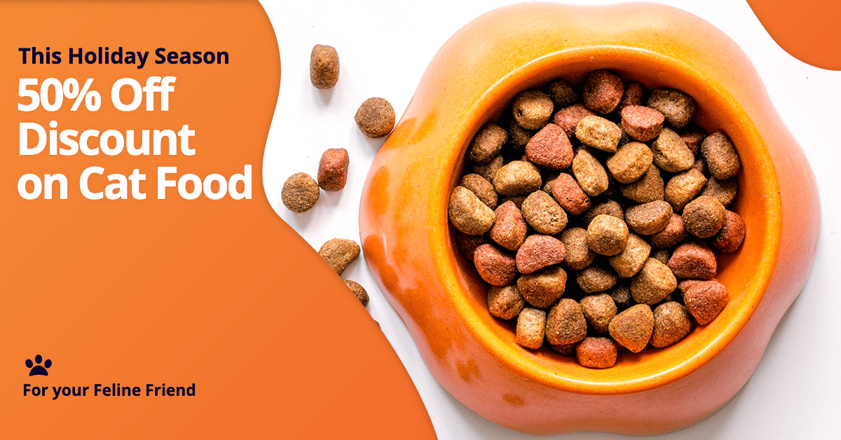 Pet Cat Food New Year Holiday Promotion Ecommerce Banner预览效果