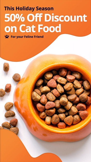 Cat Food Promotion Poster Simple Style Ecommerce Story