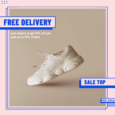 Free Delivery Sports Shoes Sale Mark Template