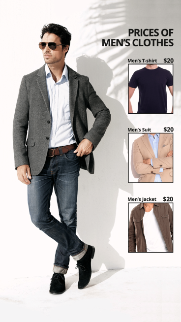 Commercial Use Men's Clothes Display Ecommerce Story预览效果