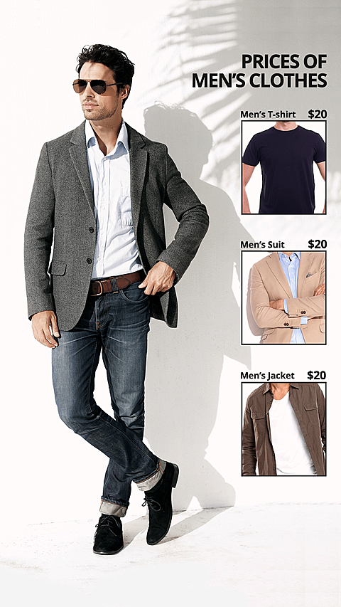 Commercial Use Men's Clothes Display Ecommerce Story