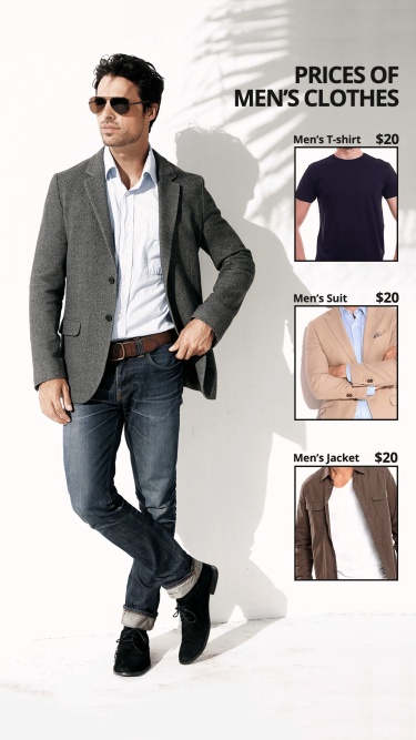 Commercial Use Men's Clothes Display Ecommerce Story