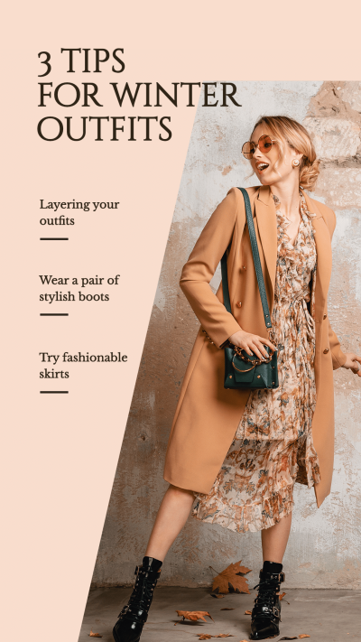 Simple Literary Women's Winter Outfit Tips Display Instagram Story