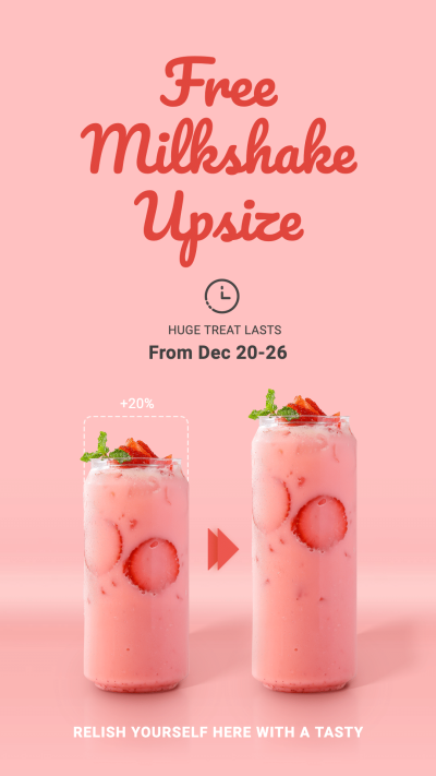 Cute Style Free Milkshake Upsize Introduction Instagram Story
