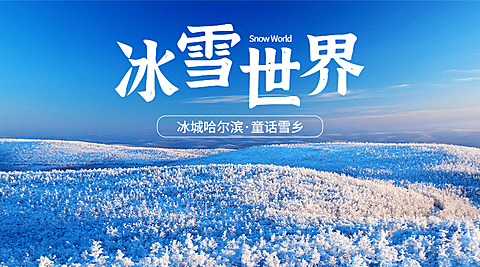 哈尔滨旅游海报广告实景banner