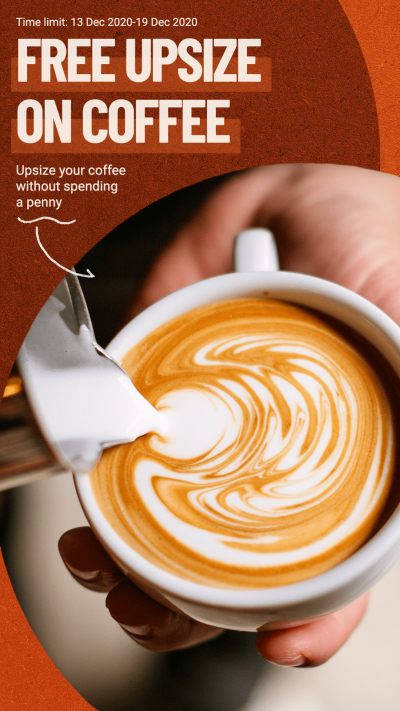 Fashion Free Upsize On Coffee Ecommerce Story