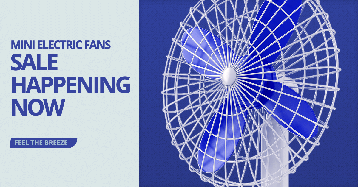 Literary Mini Electric Fans Promotion Ecommerce Product Banner预览效果