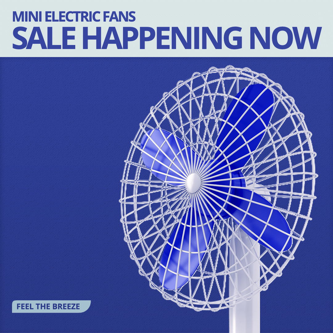 Literary Mini Electric Fans Promotion Ecommerce Product Image