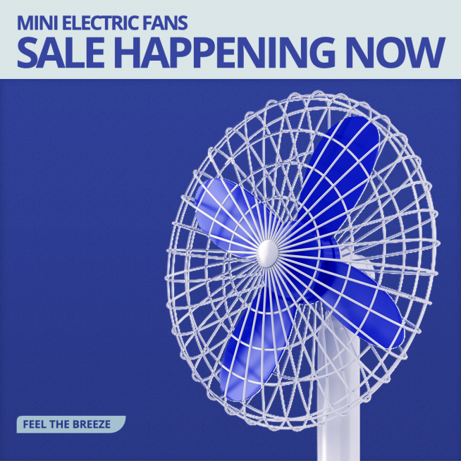 Literary Mini Electric Fans Promotion Ecommerce Product Image预览效果