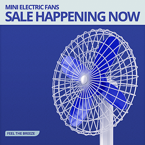 Literary Mini Electric Fans Promotion Ecommerce Product Image