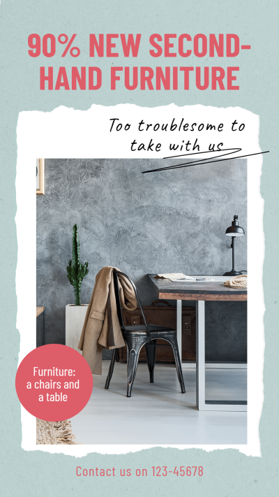 Simple Second-Hand Furniture Sale Ecommerce Story
