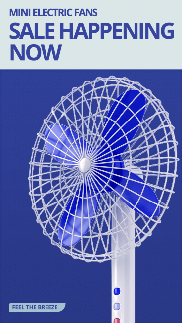 Literary Mini Electric Fans Promotion Ecommerce Story预览效果