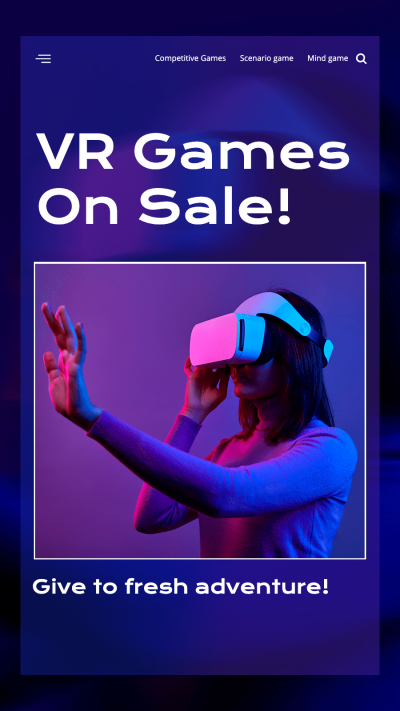 Simple Fashion VR Games Sale Display Instagram Story