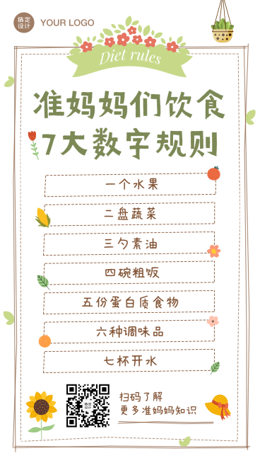 早幼教宝妈育儿饮食知识科普手帐预览效果