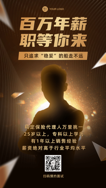 保险行业增员招聘黑金商务预览效果