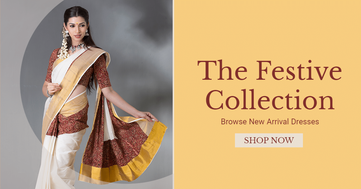 Indian Clothes Festive Collection New Arrival Ecommerce Banner预览效果